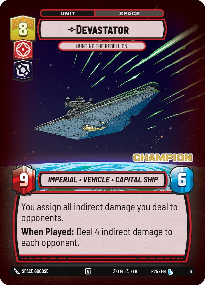 Devastator - Hunting the Rebellion (6) (Champion) (6) [Store Showdown Promos] | Cards and Coasters CA