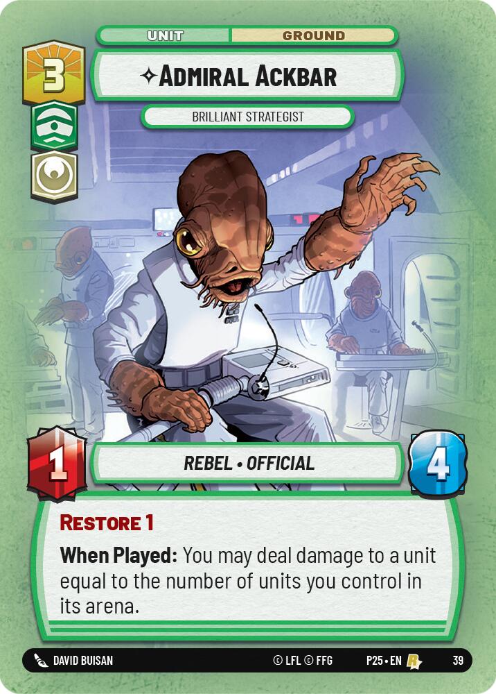 Admiral Ackbar - Brilliant Strategist (39) (39) [Store Showdown Promos] | Cards and Coasters CA