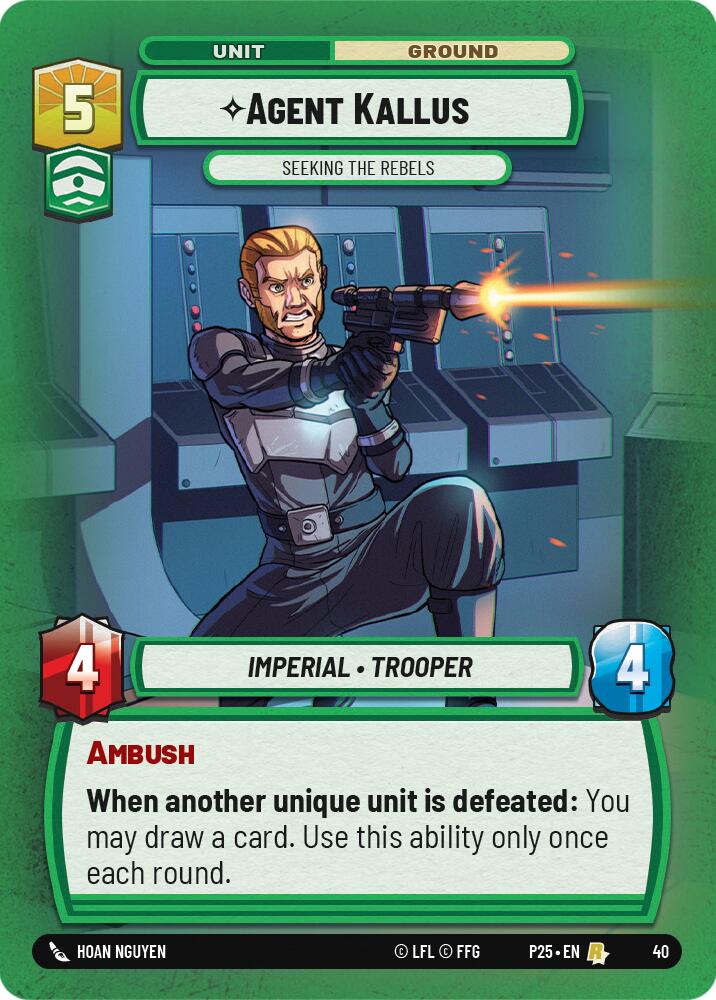 Agent Kallus - Seeking the Rebels (40) (40) [Store Showdown Promos] | Cards and Coasters CA