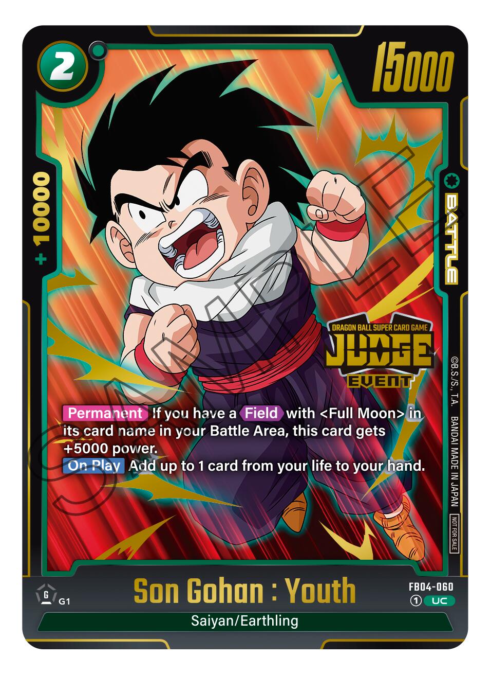 Son Gohan : Youth (Judge Pack 03 - Event Judge) [Fusion World Promotion Cards] | Cards and Coasters CA