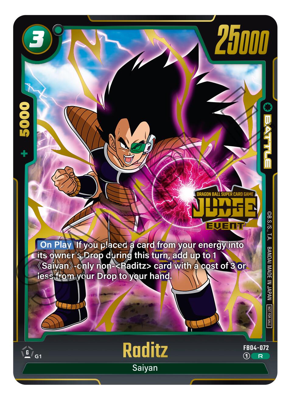Raditz (Judge Pack 03 - Event Judge) [Fusion World Promotion Cards] | Cards and Coasters CA