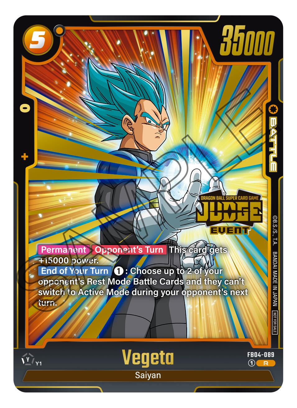 Vegeta (Judge Pack 03 - Event Judge) [Fusion World Promotion Cards] | Cards and Coasters CA