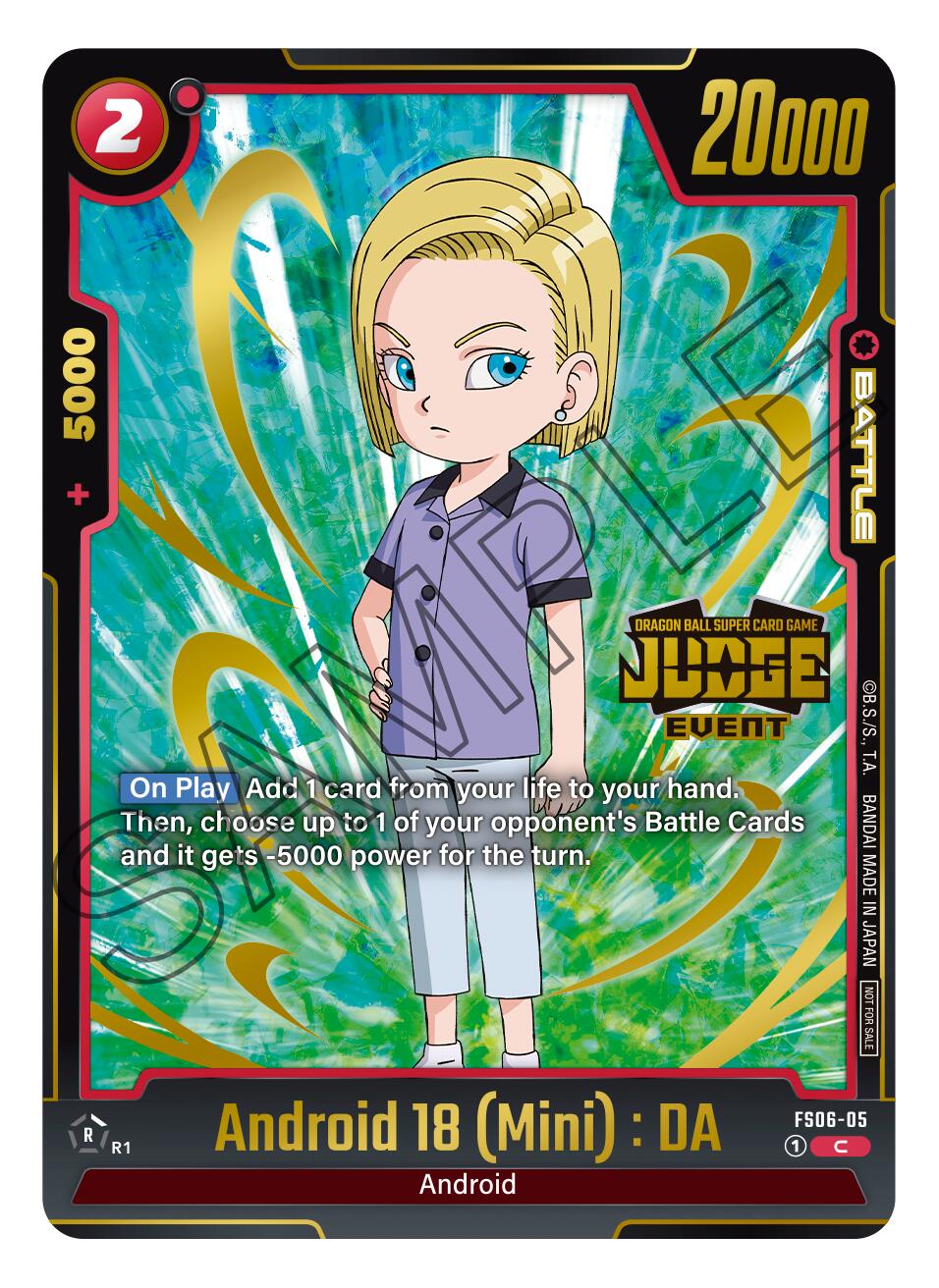 Android 18 (Mini) : DA (Judge Pack 03 - Event Judge) [Fusion World Promotion Cards] | Cards and Coasters CA