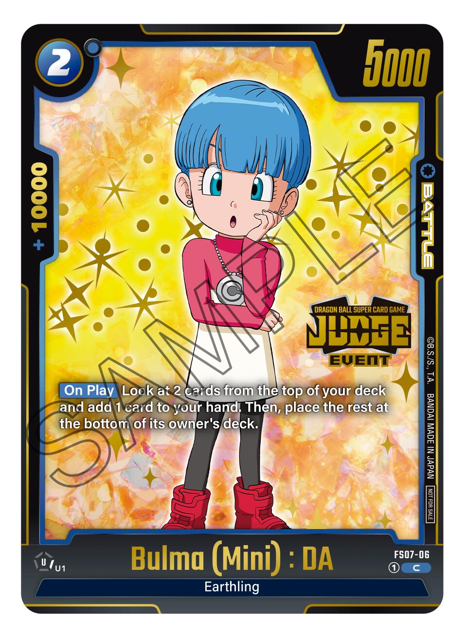 Bulma (Mini) : DA (Judge Pack 03 - Event Judge) [Fusion World Promotion Cards] | Cards and Coasters CA