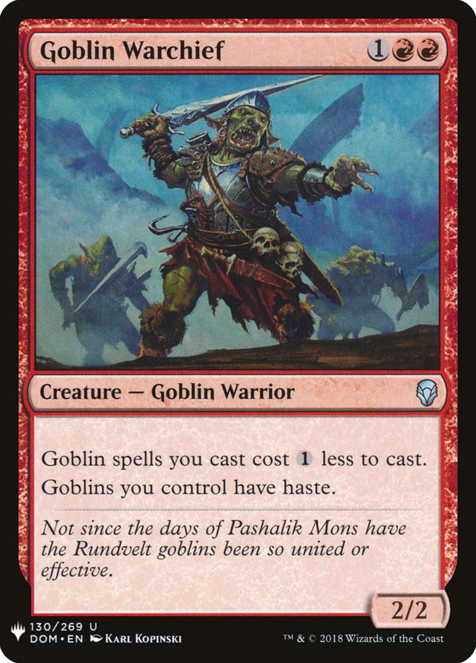 Goblin Warchief [The List] | Cards and Coasters CA