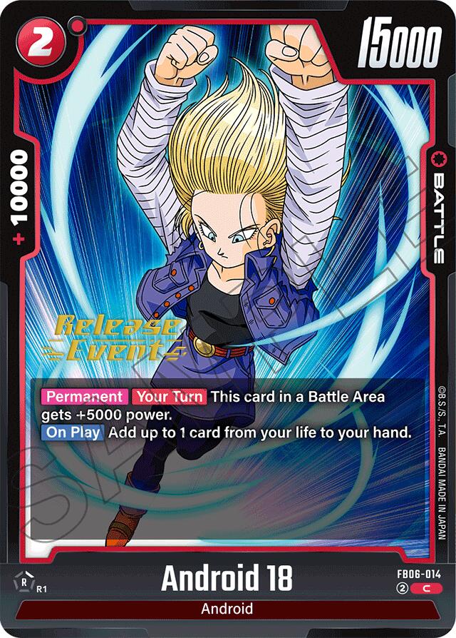 Android 18 (FB06-014) [Rivals Clash Release Event Cards] | Cards and Coasters CA