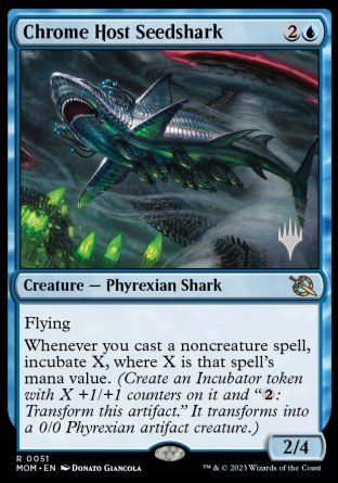 Chrome Host Seedshark (Promo Pack) [March of the Machine Promos] | Cards and Coasters CA