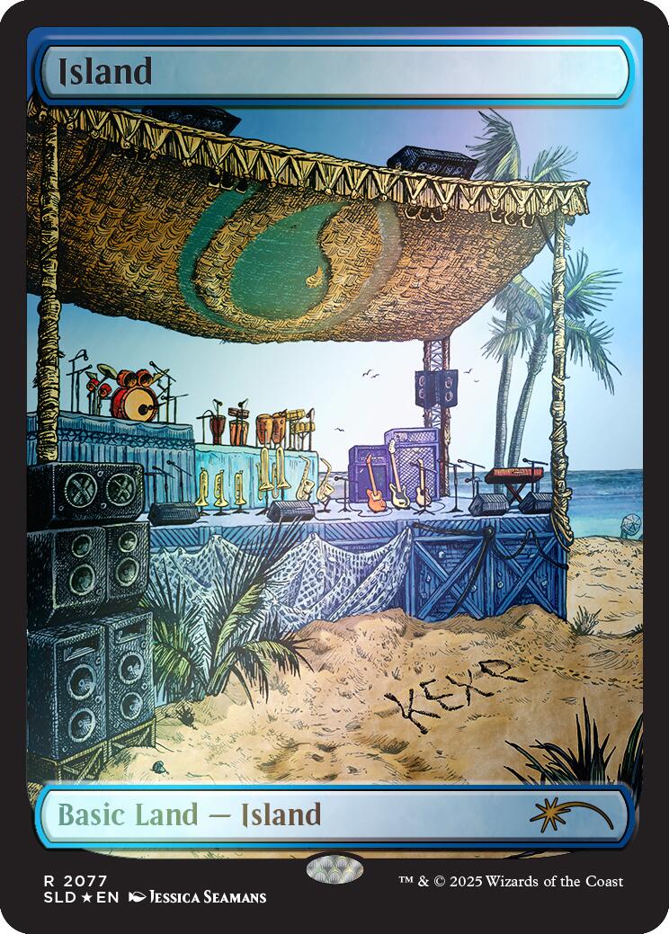 Island (2077) (Rainbow Foil) [Secret Lair Drop Series] | Cards and Coasters CA