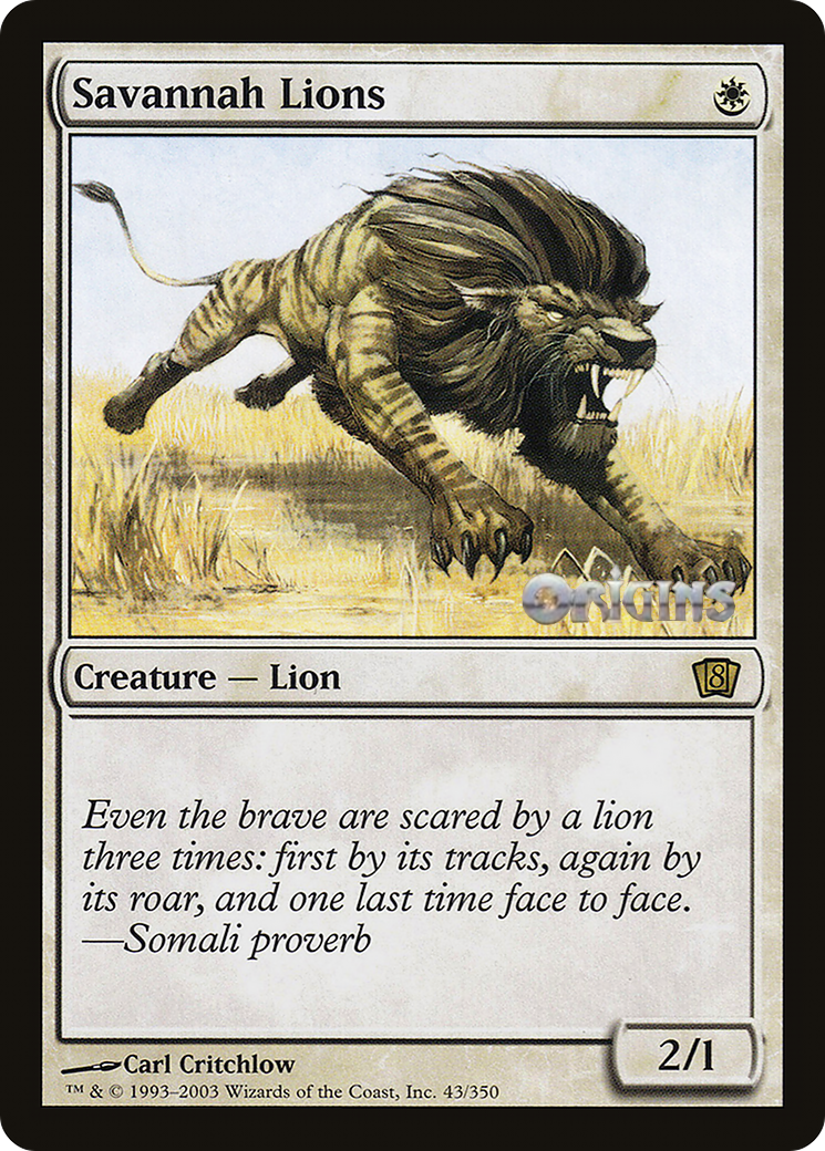 Savannah Lions (Origins 2003) [Oversize Cards] | Cards and Coasters CA