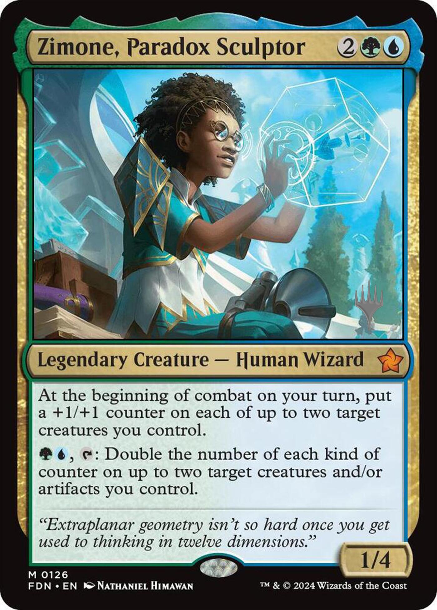 Zimone, Paradox Sculptor (Promo Pack) [Foundations Promos] | Cards and Coasters CA