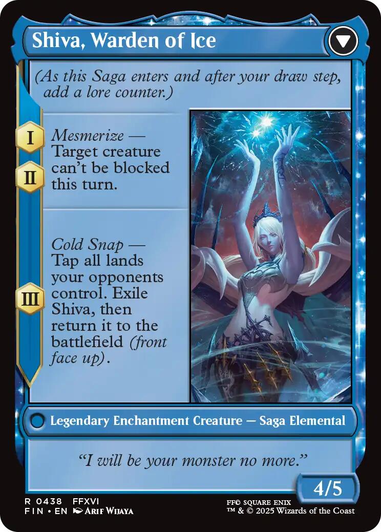 Jill, Shiva's Dominant // Shiva, Warden of Ice (Extended Art) [FINAL FANTASY] | Cards and Coasters CA