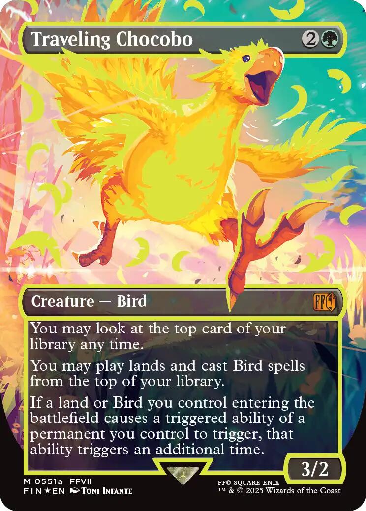 Traveling Chocobo (Borderless) (Neon Ink Yellow) [FINAL FANTASY] | Cards and Coasters CA