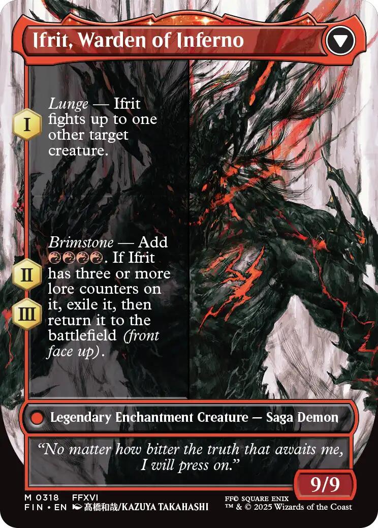 Clive, Ifrit's Dominant // Ifrit, Warden of Inferno (Borderless) (0318) [FINAL FANTASY] | Cards and Coasters CA