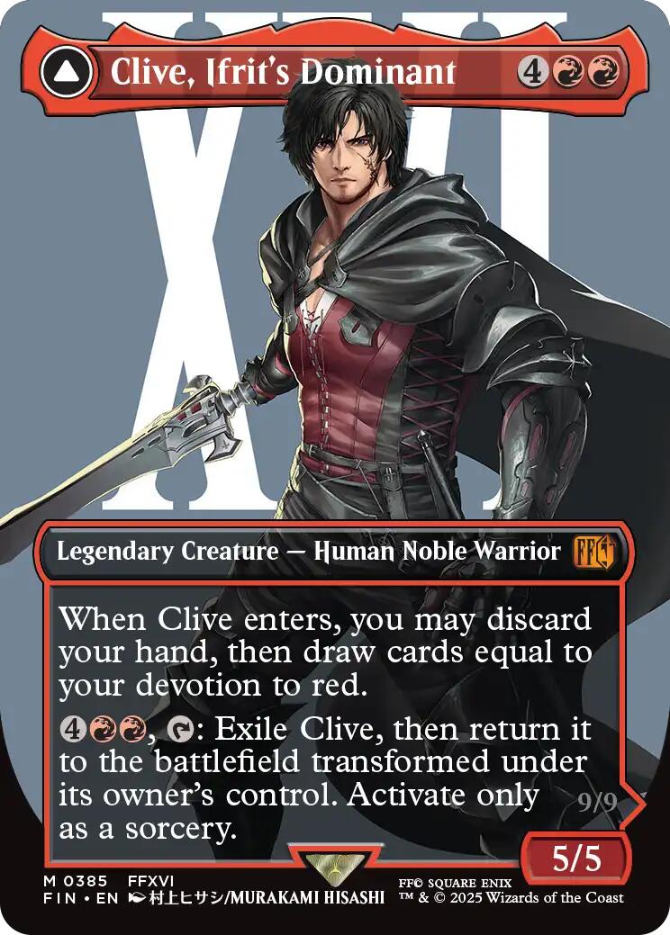 Clive, Ifrit's Dominant // Ifrit, Warden of Inferno (Borderless) (0385) [FINAL FANTASY] | Cards and Coasters CA