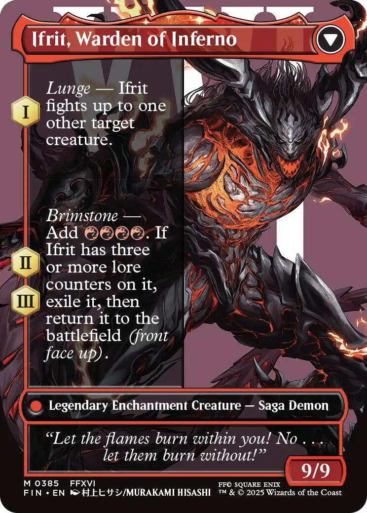 Clive, Ifrit's Dominant // Ifrit, Warden of Inferno (Borderless) (0385) [FINAL FANTASY] | Cards and Coasters CA