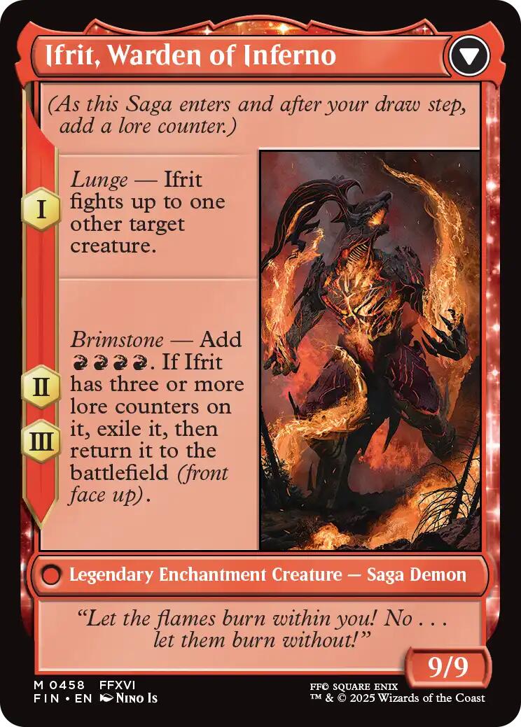 Clive, Ifrit's Dominant // Ifrit, Warden of Inferno (Extended Art) [FINAL FANTASY] | Cards and Coasters CA