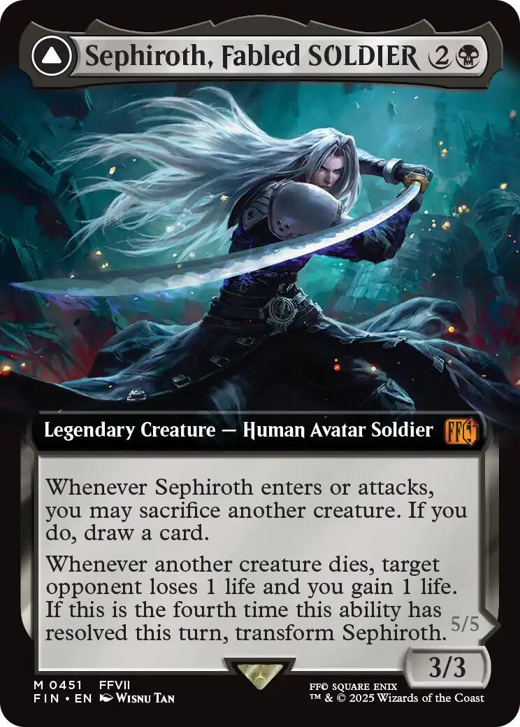 Sephiroth, Fabled SOLDIER // Sephiroth, One-Winged Angel (Extended Art) [FINAL FANTASY] | Cards and Coasters CA