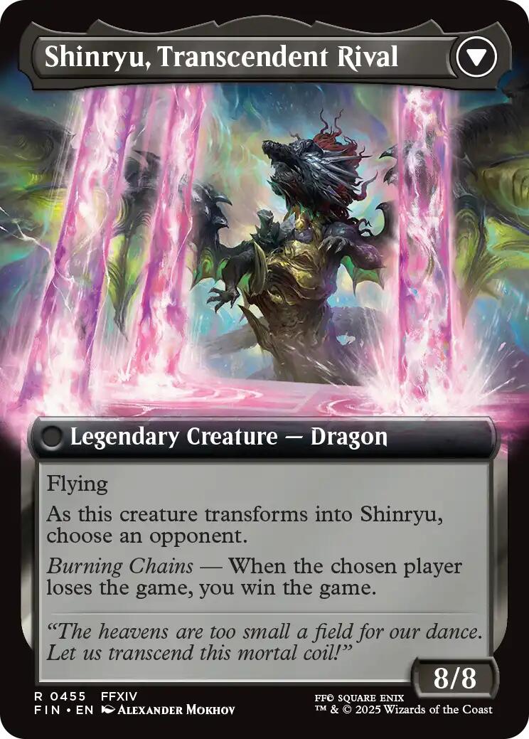 Zenos yae Galvus // Shinryu, Transcendent Rival (Extended Art) [FINAL FANTASY] | Cards and Coasters CA