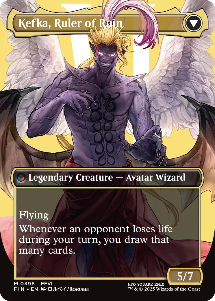 Kefka, Court Mage // Kefka, Ruler of Ruin (Borderless) (0398) [FINAL FANTASY] | Cards and Coasters CA