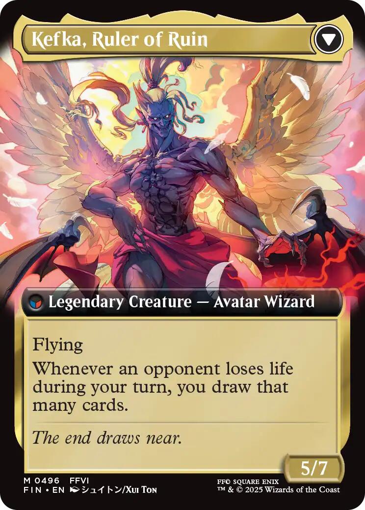 Kefka, Court Mage // Kefka, Ruler of Ruin (Extended Art) [FINAL FANTASY] | Cards and Coasters CA