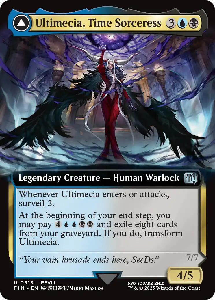 Ultimecia, Time Sorceress // Ultimecia, Omnipotent (Extended Art) [FINAL FANTASY] | Cards and Coasters CA
