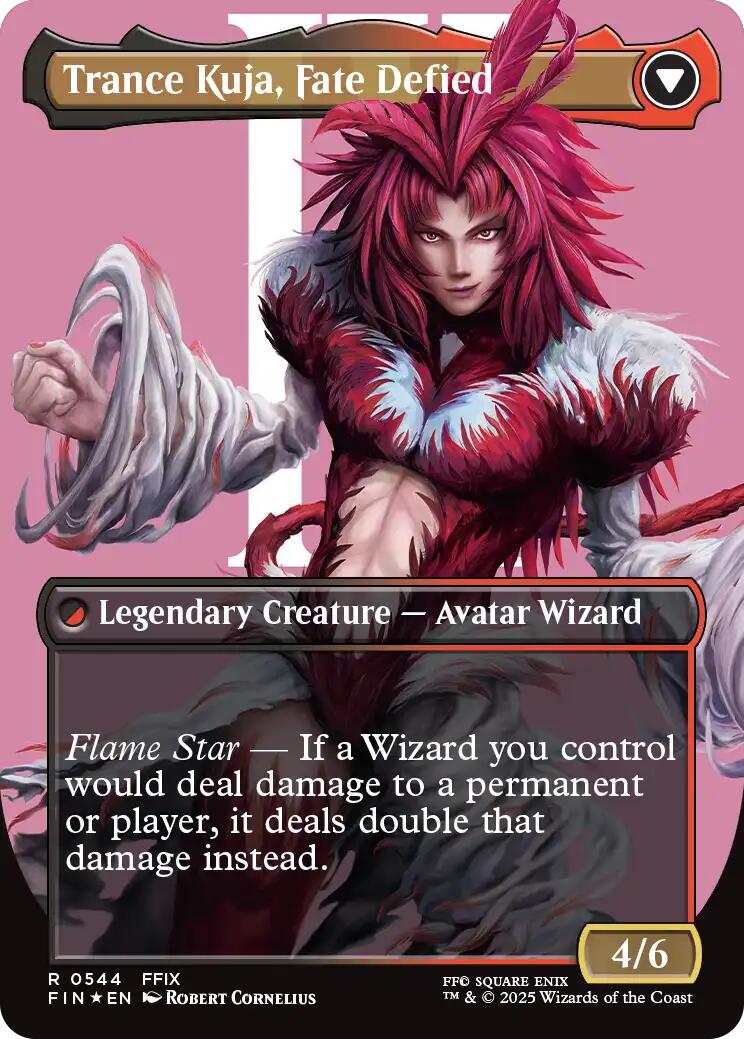 Kuja, Genome Sorcerer // Trance Kuja, Fate Defied (Borderless) (Surge Foil) [FINAL FANTASY] | Cards and Coasters CA