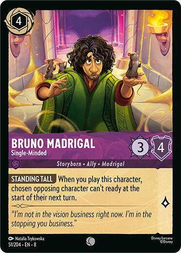 Bruno Madrigal - Single-Minded (51/204) [Reign of Jafar] | Cards and Coasters CA