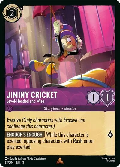 Jiminiy Cricket - Level-Headed and Wise (62/204) [Reign of Jafar] | Cards and Coasters CA