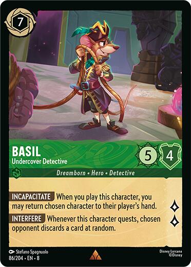 Basil - Undercover Detective (86/204) [Reign of Jafar] | Cards and Coasters CA