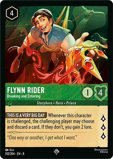 Flynn Rider - Breaking and Entering (102/204) [Reign of Jafar] | Cards and Coasters CA