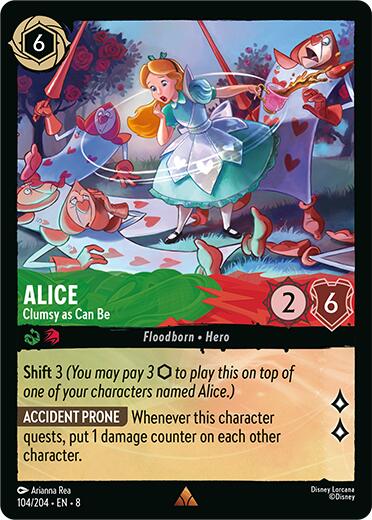 Alice - Clumsy as Can Be (104/204) [Reign of Jafar] | Cards and Coasters CA