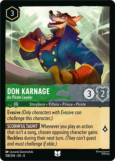 Don Karnage - Air Pirate Leader (108/204) [Reign of Jafar] | Cards and Coasters CA