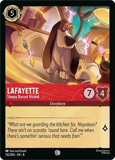 Lafayette - Sleepy Basset Hound (132/204) [Reign of Jafar] | Cards and Coasters CA