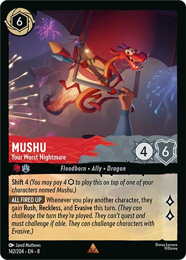Mushu - Your Worst Nightmare (142/204) [Reign of Jafar] | Cards and Coasters CA