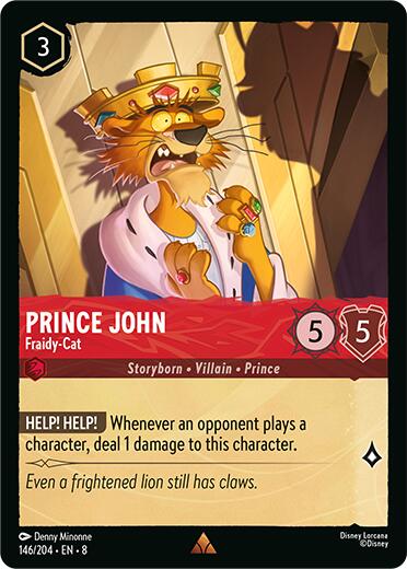 Prince John - Fraidy-Cat (146/204) [Reign of Jafar] | Cards and Coasters CA