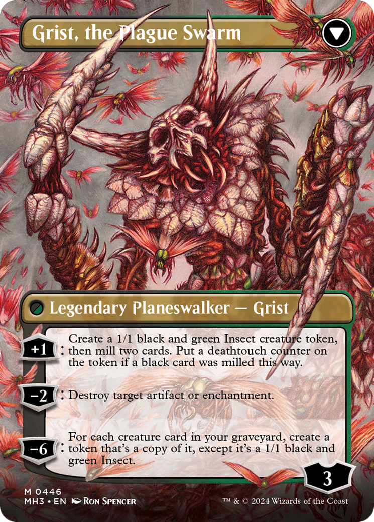 Grist, Voracious Larva // Grist, the Plague Swarm (Borderless) [Modern Horizons 3] | Cards and Coasters CA