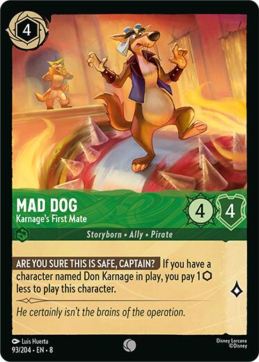 Mad Dog - Karnage's First Mate (93/204) [Reign of Jafar] | Cards and Coasters CA