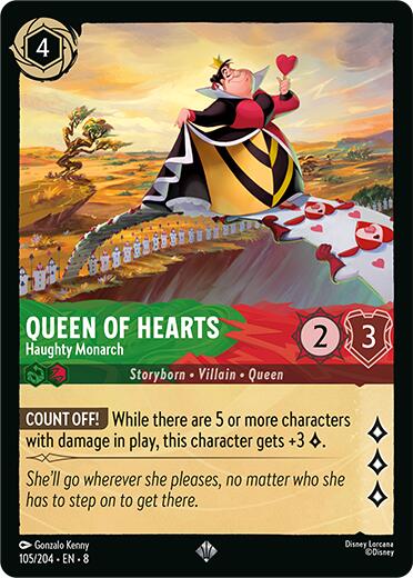 Queen of Hearts - Haughty Monarch (105/204) [Reign of Jafar] | Cards and Coasters CA