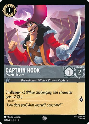 Captain Hook - Forceful Duelist (186/204) [Reign of Jafar] | Cards and Coasters CA