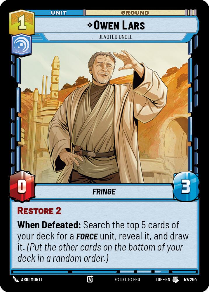 Owen Lars - Devoted Uncle (57/264) (57/264) [Legends of the Force] | Cards and Coasters CA
