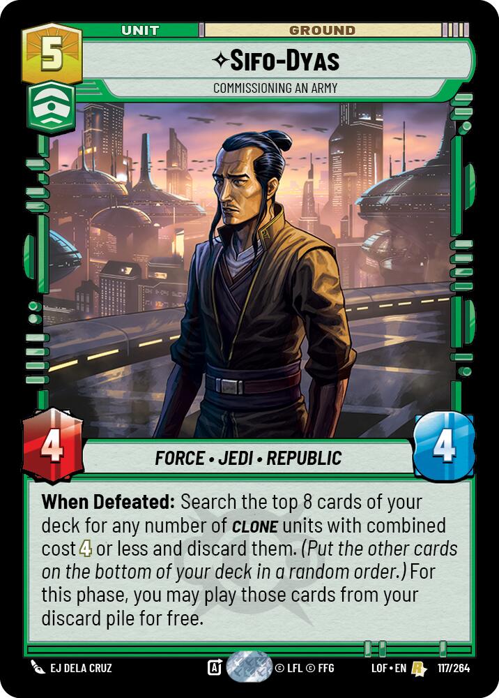 Sifo-Dyas - Commissioning An Army (117/264) (117/264) [Legends of the Force] | Cards and Coasters CA