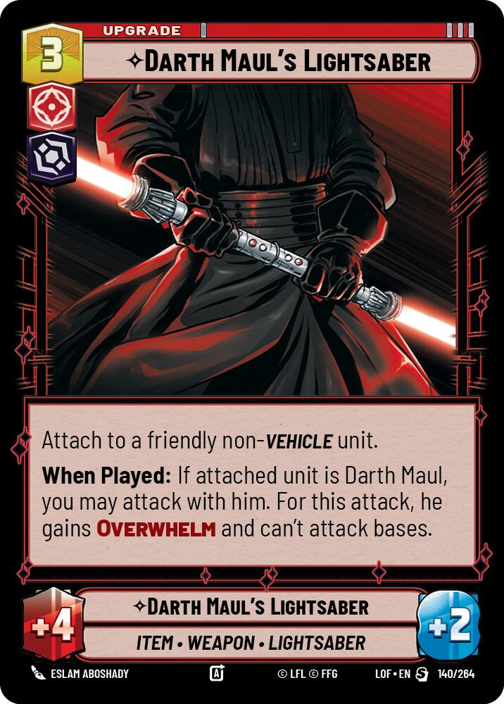 Darth Maul's Lightsaber (140/264) (140/264) [Legends of the Force] | Cards and Coasters CA