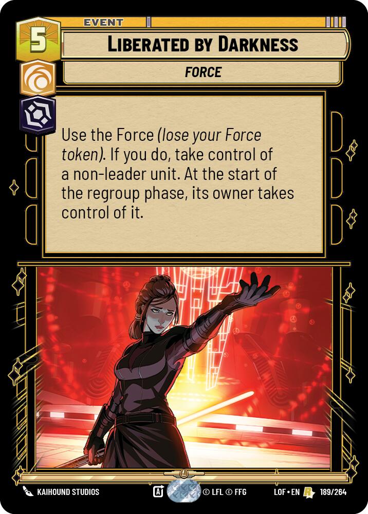 Liberated by Darkness (189/264) (189/264) [Legends of the Force] | Cards and Coasters CA