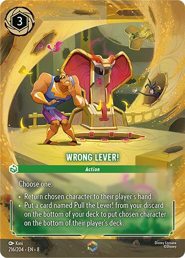 Wrong Lever! (Enchanted) (216/204) [Reign of Jafar] | Cards and Coasters CA