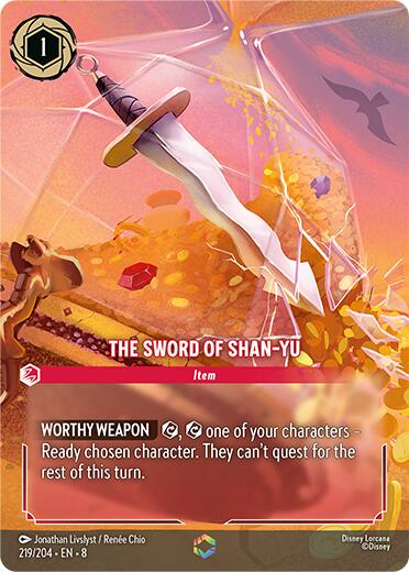 The Sword of Shan Yu (Enchanted) (219/204) [Reign of Jafar] | Cards and Coasters CA