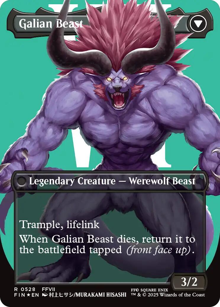 Vincent Valentine // Galian Beast (Borderless) (Surge Foil) [FINAL FANTASY] | Cards and Coasters CA