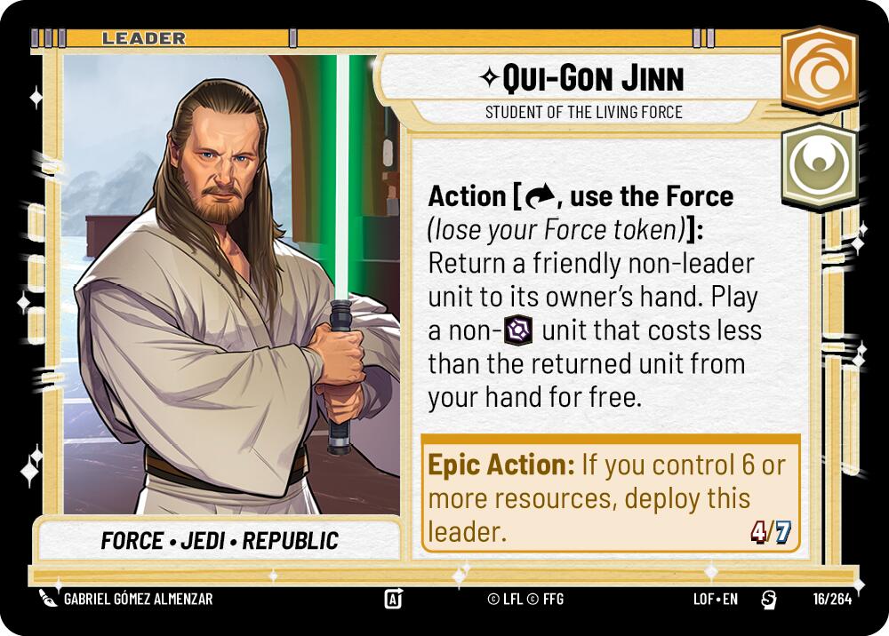 Qui-Gon Jinn - Student of the Living Force (016/264) (016/264) [Legends of the Force] | Cards and Coasters CA