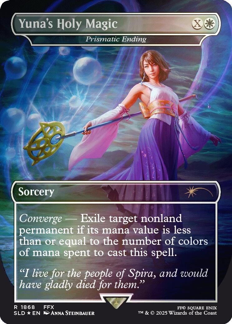 Yuna's Holy Magic - Prismatic Ending (Rainbow Foil) [Secret Lair Drop Series] | Cards and Coasters CA