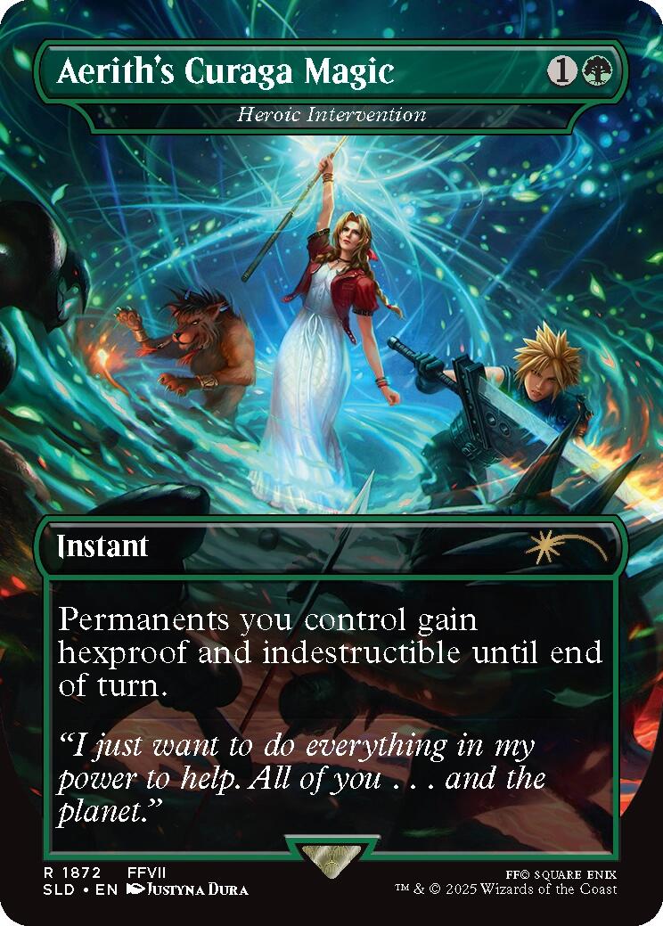 Aerith's Curaga Magic - Heroic Intervention [Secret Lair Drop Series] | Cards and Coasters CA