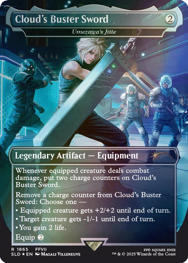 Cloud's Buster Sword - Umezawa's Jitte (Rainbow Foil) [Secret Lair Drop Series] | Cards and Coasters CA